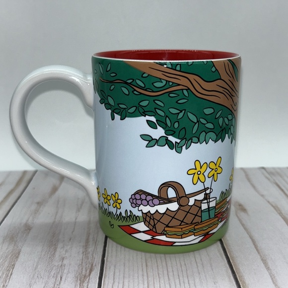 Disney Mickey & Minnie Kissing Picnic 12oz Coffee Mug - Picture 3 of 5